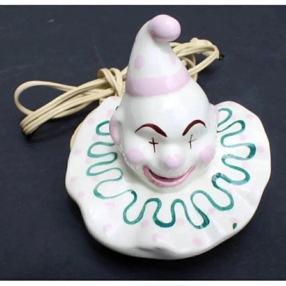 Vtg 1950s 1960s Clown Head Ceramic Table Desk Top Night Light Electric Circus - Picture 1 of 5